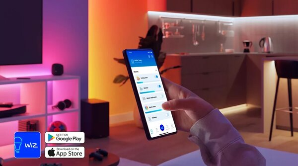 Philips LED bodové svítidlo GU10, sada s RGB žárovkou, černá, 3 režimy