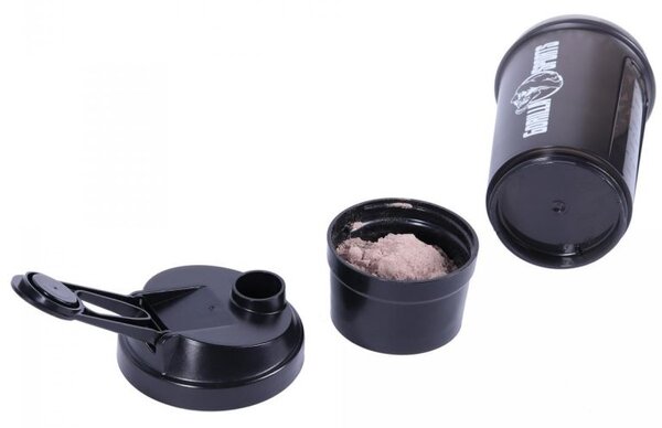 Gorilla Sports Shaker s přihrádkou, 500 ml, černý