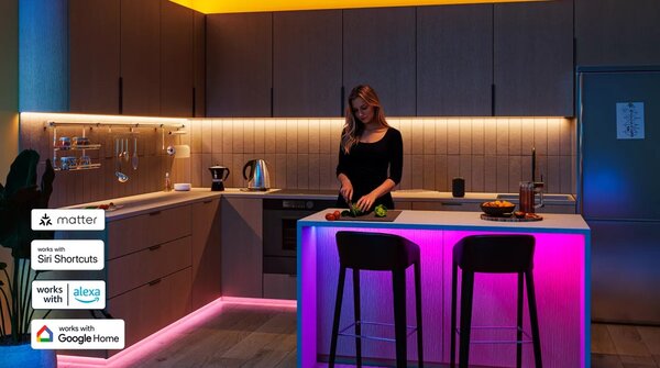 Philips LED bodové svítidlo GU10, sada s RGB žárovkou, černá, 3 režimy