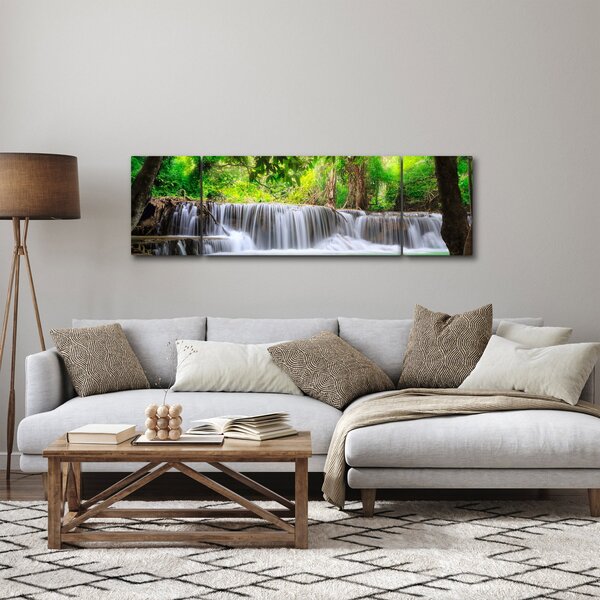 Obraz vodopádu v Kanchanaburi, Thajsko (170x50 cm)
