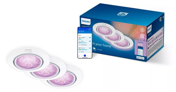 Philips LED bodové svítidlo GU10, sada s RGB žárovkou, bílá, 3 režimy