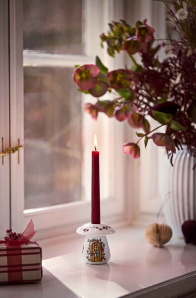 Kähler Design Porcelánový svícen Hammershøi Christmas Mushroom - 9 cm KD597