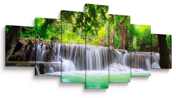 Obraz vodopádu v Kanchanaburi, Thajsko (210x100 cm)