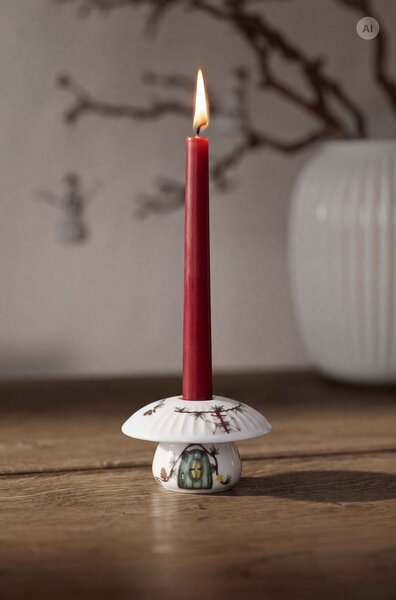 Kähler Design Porcelánový svícen Hammershøi Christmas Mushroom - 6 cm KD598