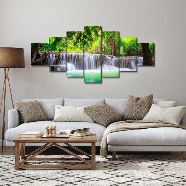 Obraz vodopádu v Kanchanaburi, Thajsko (210x100 cm)
