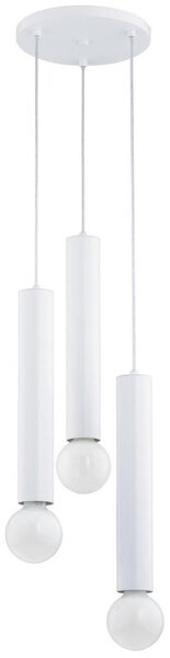 Lustr na lanku TWISTER 3xE27/60W/230V pr. 28 cm bílá