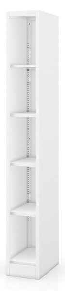 Úzký kovový regál, archivační na dokumenty bílý: TIM 250 x 1850 x 400 mm