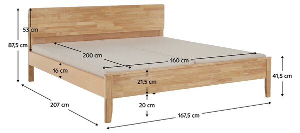Manželská postel 160 cm Novedades (přírodní) (s roštem)