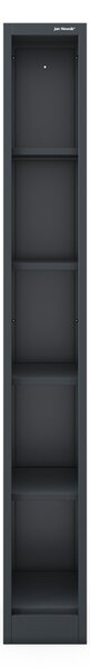 Úzký kovový regál, archivační na dokumenty antracitový: TIM 250 x 1850 x 400 mm