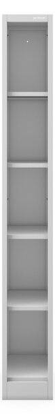Úzký kovový regál, archivační na dokumenty šedý: TIM 250 x 1850 x 400 mm