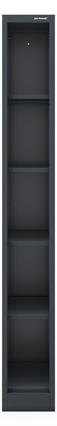 Úzký kovový regál, archivační na dokumenty antracitový: TIM 250 x 1850 x 450 mm