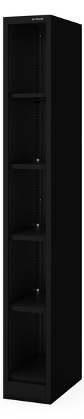Úzký kovový regál, archivační na dokumenty černý: TIM 250 x 1850 x 450 mm