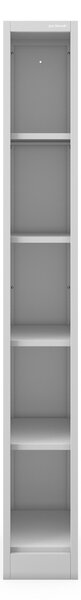 Úzký kovový regál, archivační na dokumenty šedý: TIM 250 x 1850 x 450 mm