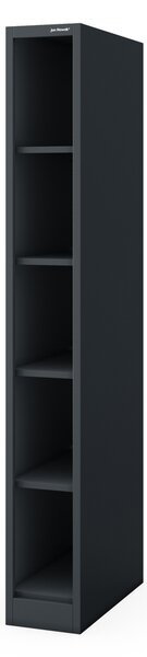 Úzký kovový regál, archivační na dokumenty antracitový: TIM 250 x 1850 x 600 mm