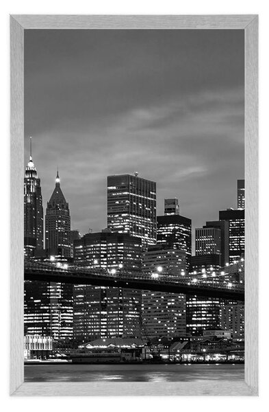 Plakát černobílý most v Brooklynu