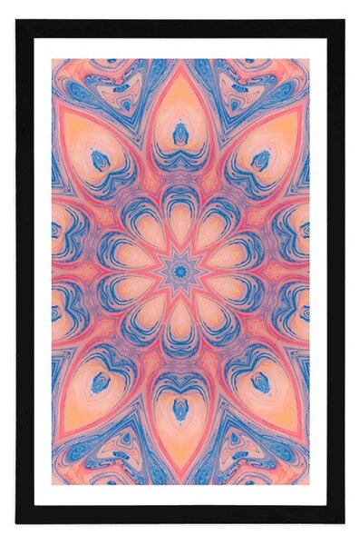 Plakát s paspartou hypnotická Mandala
