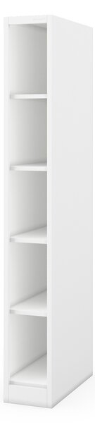 Úzký kovový regál, archivační na dokumenty bílý: TIM 250 x 1850 x 600 mm