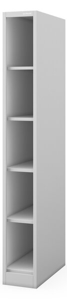 Úzký kovový regál, archivační na dokumenty šedý: TIM 250 x 1850 x 600 mm