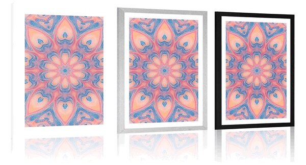 Plakát s paspartou hypnotická Mandala