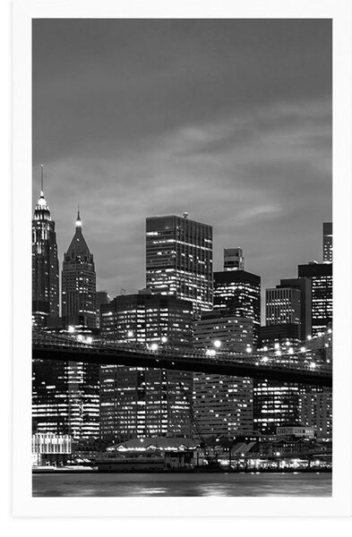 Plakát černobílý most v Brooklynu