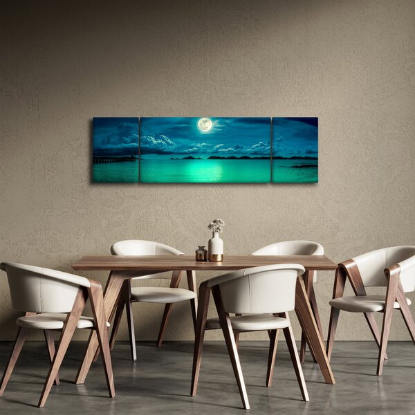 Obraz - Úplněk nad hladinou (170x50 cm)