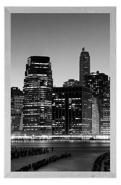 Plakát noční New York v černobílém provedení