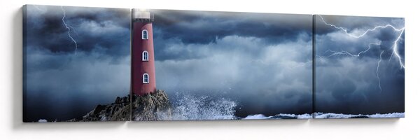 Obraz - Maják na útesu (170x50 cm)