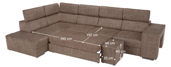 Rohová sedací souprava Maiga BIG (béžová) (levá)