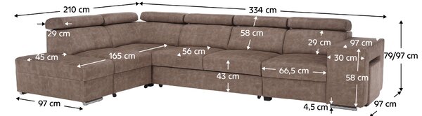 Rohová sedací souprava Maiga BIG (béžová) (levá)