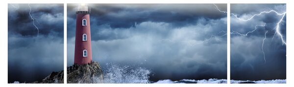 Obraz - Maják na útesu (170x50 cm)