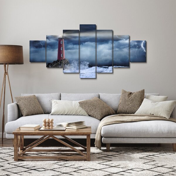 Obraz - Maják na útesu (210x100 cm)