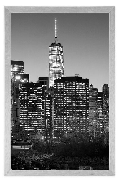 Plakát centrum New Yorku v černobílém provedení