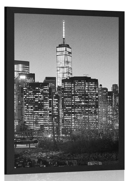 Plakát centrum New Yorku v černobílém provedení