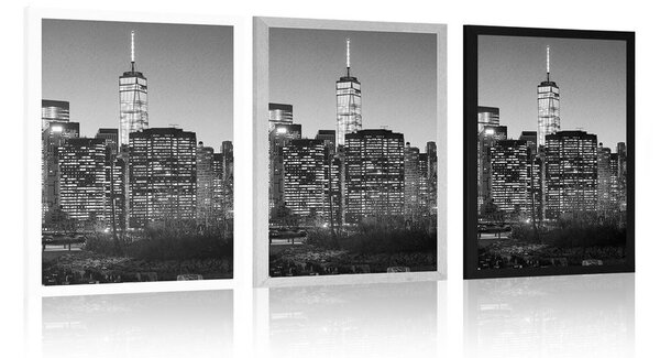 Plakát centrum New Yorku v černobílém provedení