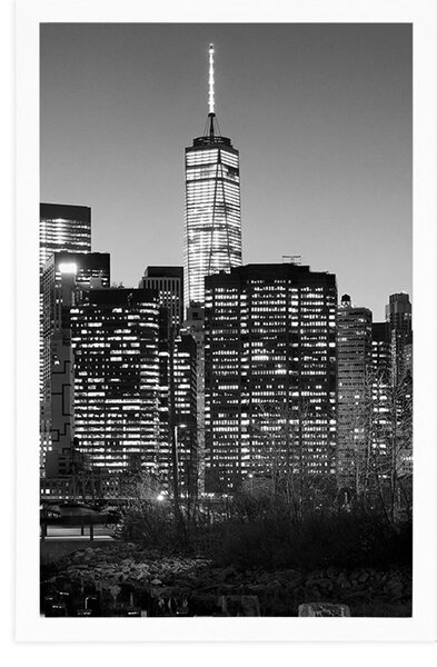 Plakát centrum New Yorku v černobílém provedení