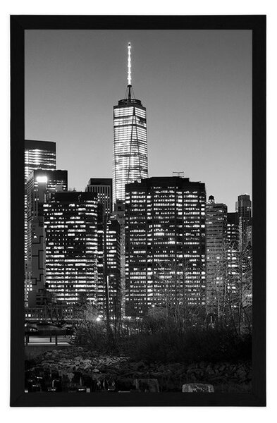 Plakát centrum New Yorku v černobílém provedení