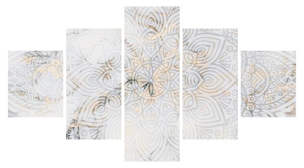 Obraz bílé mandaly (125x70 cm)