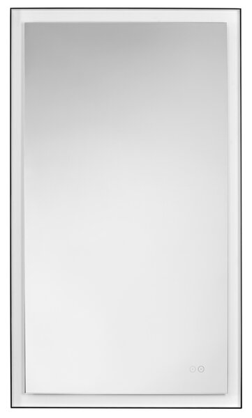 Černé závěsné zrcadlo s LED osvětlením Nova Luce Deca 120 x 70 cm