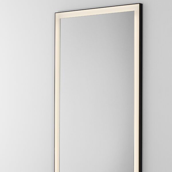 Černé závěsné zrcadlo s LED osvětlením Nova Luce Deca 120 x 70 cm