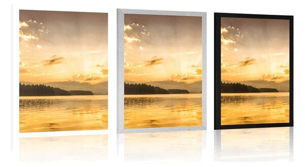 Plakát odraz horského jezera