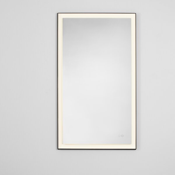 Černé závěsné zrcadlo s LED osvětlením Nova Luce Deca 120 x 70 cm