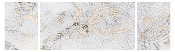 Obraz bílé mandaly (170x50 cm)