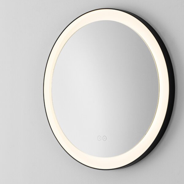 Černé závěsné zrcadlo s LED osvětlením Nova Luce Ural 60 cm