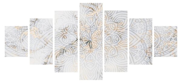 Obraz bílé mandaly (210x100 cm)
