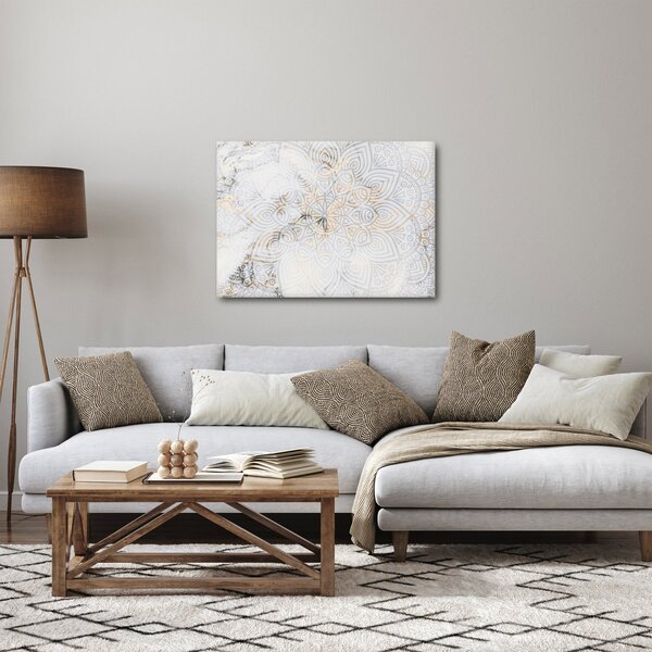 Obraz bílé mandaly (70x50 cm)
