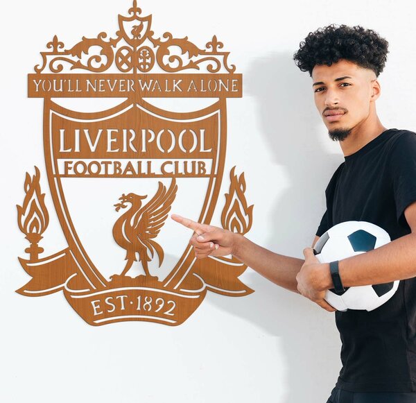DUBLEZ | Dřevěné logo klubu na zeď - Liverpool | Obraz