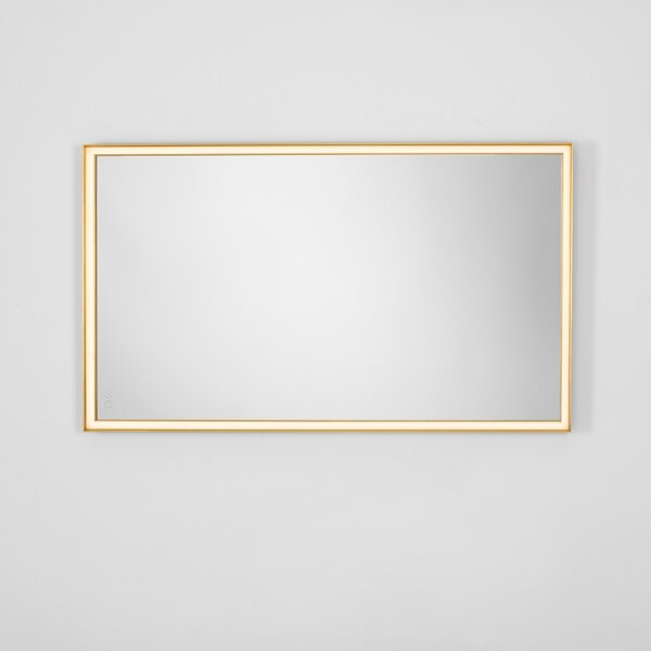 Zlaté závěsné zrcadlo s LED osvětlením Nova Luce Ambor 120 x 70 cm