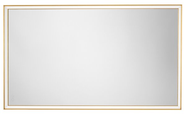 Zlaté závěsné zrcadlo s LED osvětlením Nova Luce Ambor 120 x 70 cm