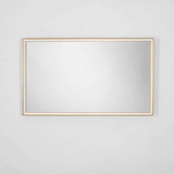 Zlaté závěsné zrcadlo s LED osvětlením Nova Luce Ambor 120 x 70 cm