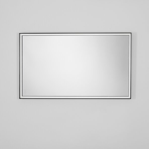 Černé závěsné zrcadlo s LED osvětlením Nova Luce Ambor 120 x 70 cm